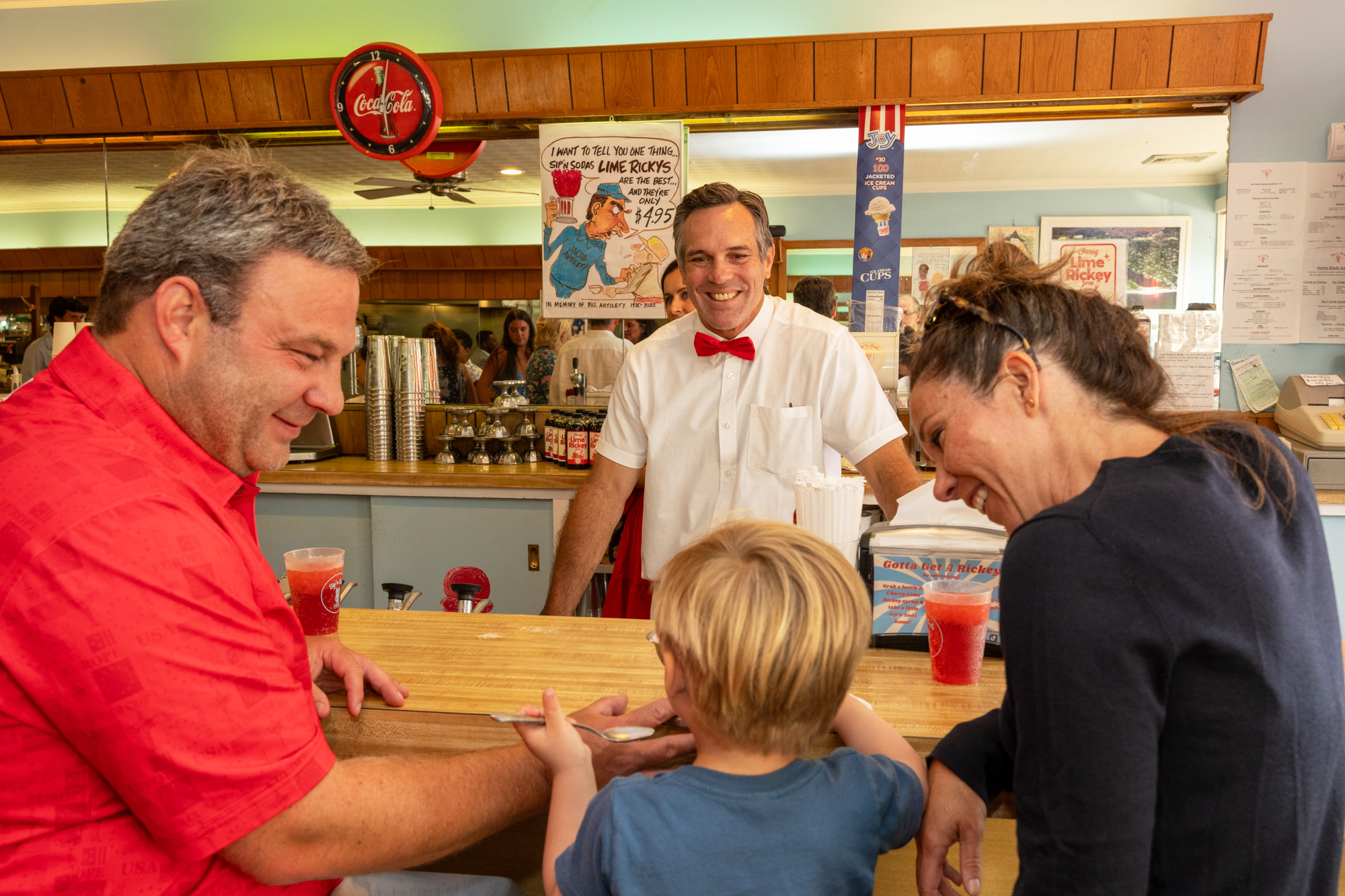 Mark Parash serves lime rickeys at Sip'n Soda