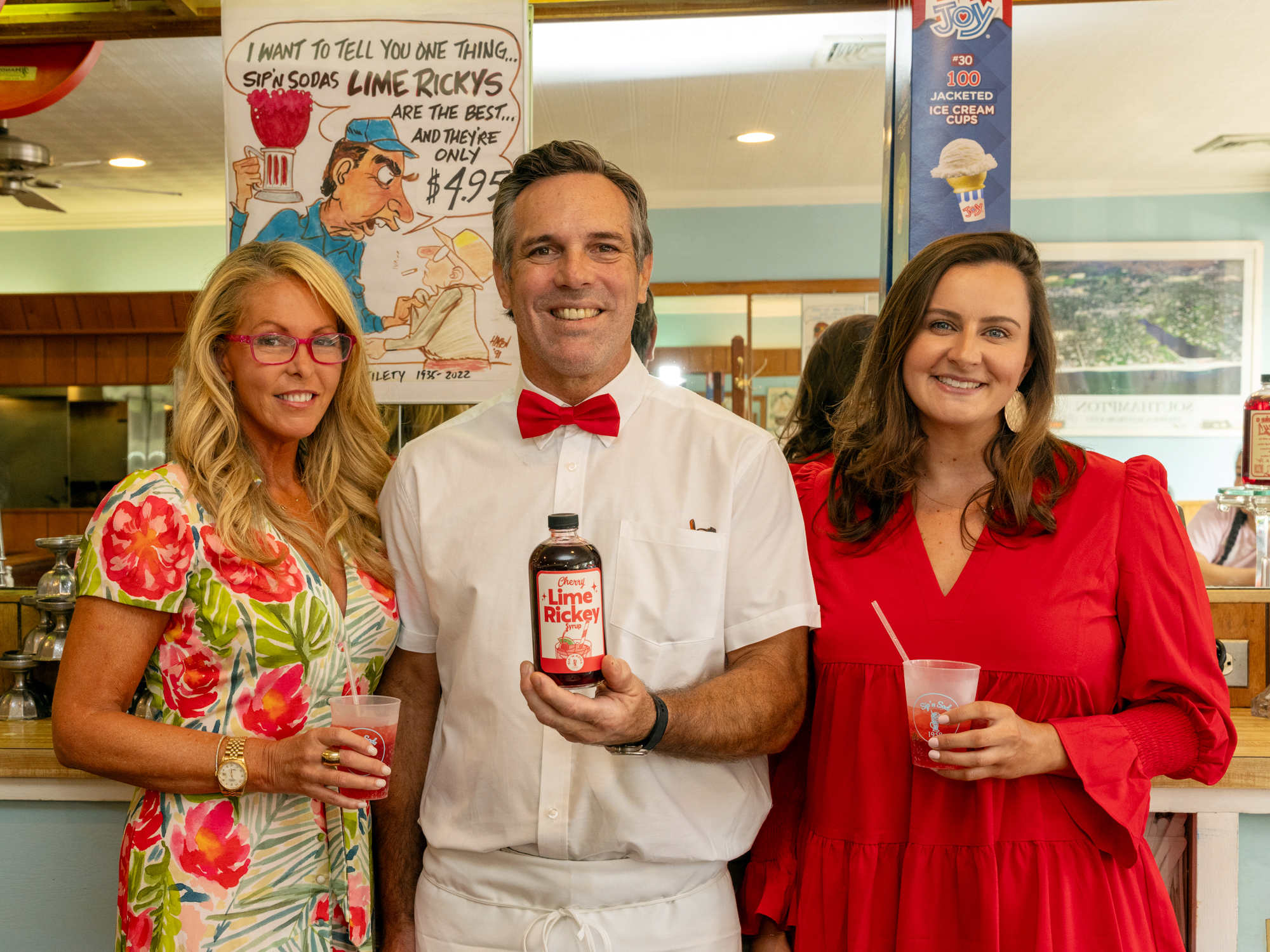 The Lime Rickey team: Mark & Ulrika Parash with marketing pro Skylar Borucke at the Sip'n Soda launch