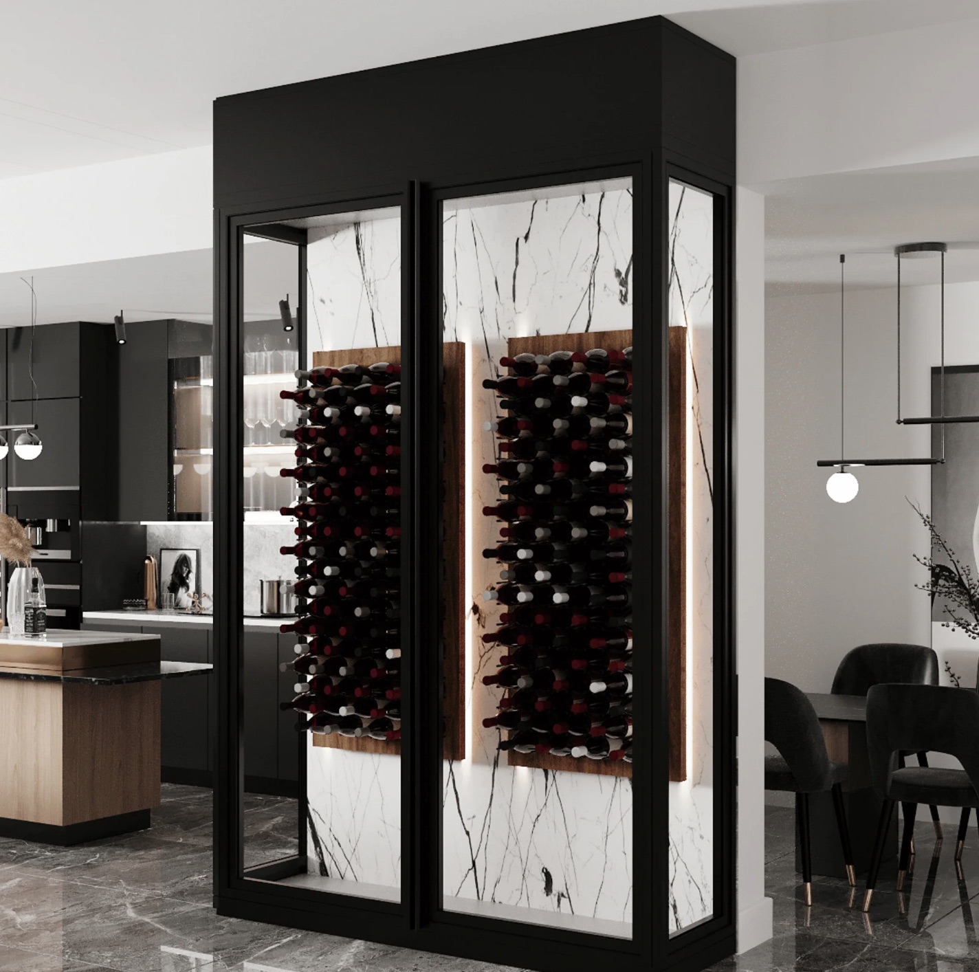 Glass enclosed Vitrus wine storage