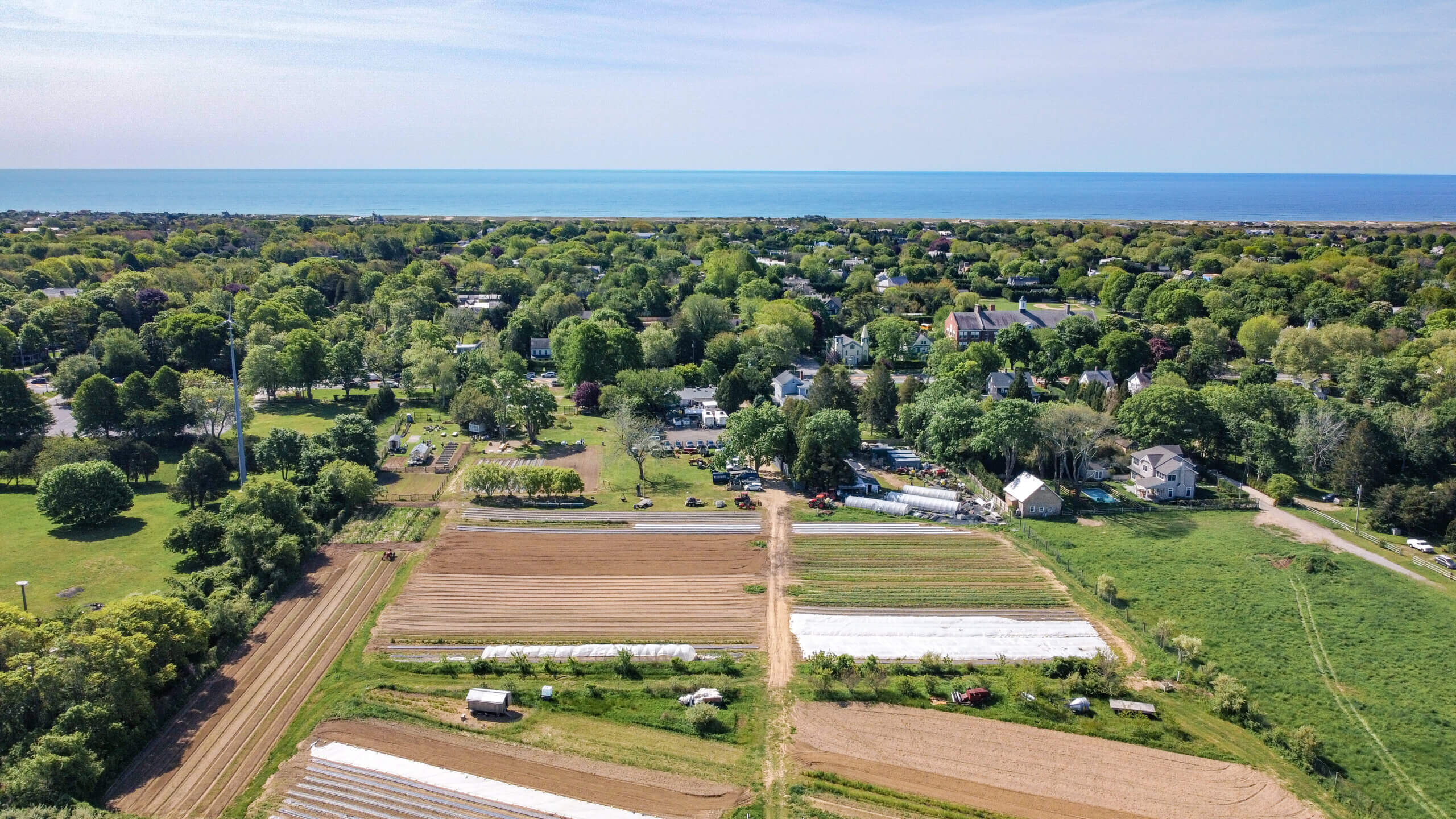 A bird's eye view of the Route 27 Amber Waves Farm 