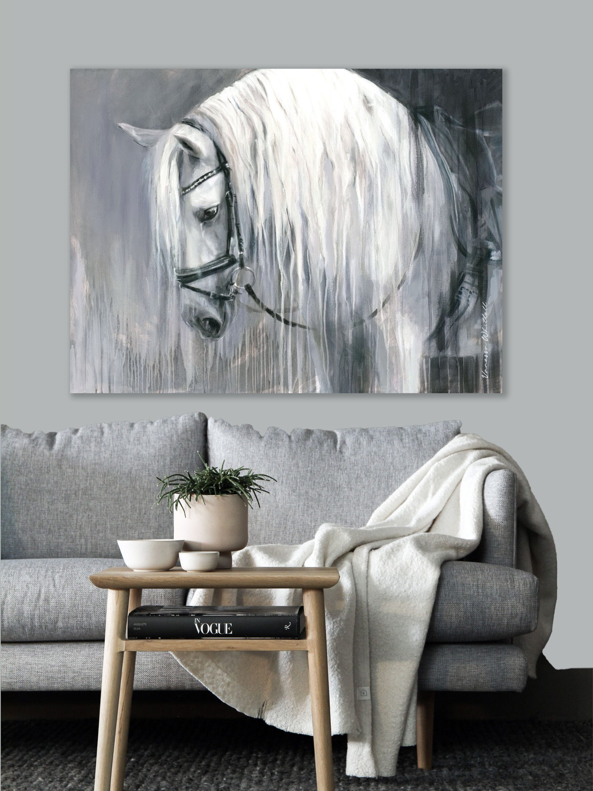 Custom horse portraits by Vanessa Whittell are available via her website.
