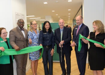 M&T Bank recently cut the ribbon on its new Advice & Guidance Center on Main Street in Westhampton Beach, Anita Nigrel, Quincy Kingston, Bridget Fleming , Shaista Khalid, Stan Glinka, Jason Lipiec, Mayor Maria Moore, RIck Reustle (Rick Seigleman)