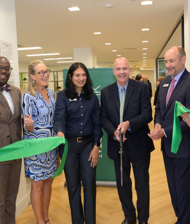 M&T Bank recently cut the ribbon on its new Advice & Guidance Center on Main Street in Westhampton Beach, Anita Nigrel, Quincy Kingston, Bridget Fleming , Shaista Khalid, Stan Glinka, Jason Lipiec, Mayor Maria Moore, RIck Reustle (Rick Seigleman)