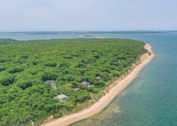 The house at 40 Hedges Banks Drive in East Hampton, which Sean “Diddy” Combs used to own and is on Gardiner’s Bay, is for sale. Courtesy of Saunders & Associates