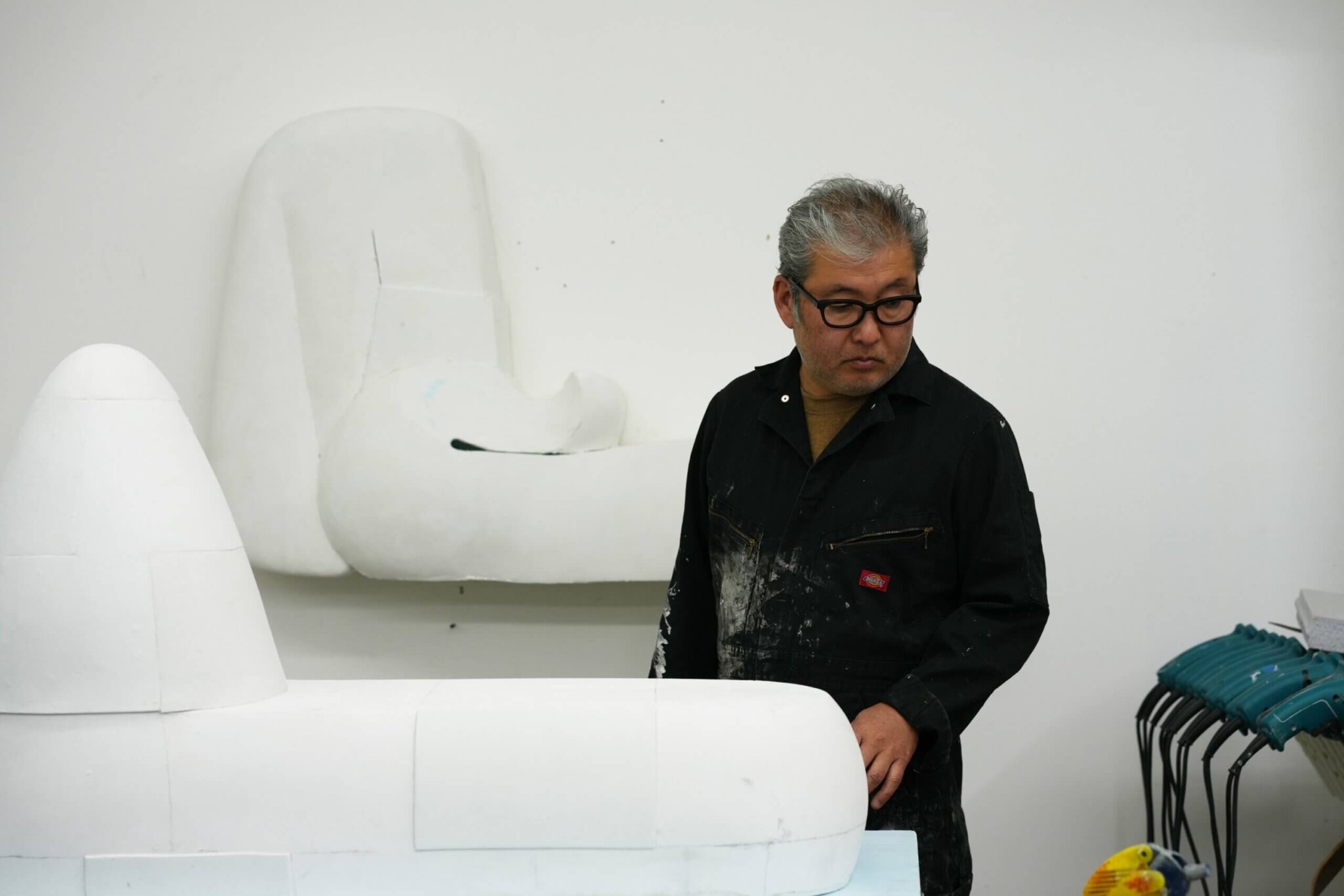 Hiroyuki Hamada in his studio