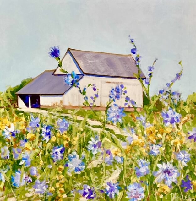Patricia Feiler's "Old Barn and Chicory"