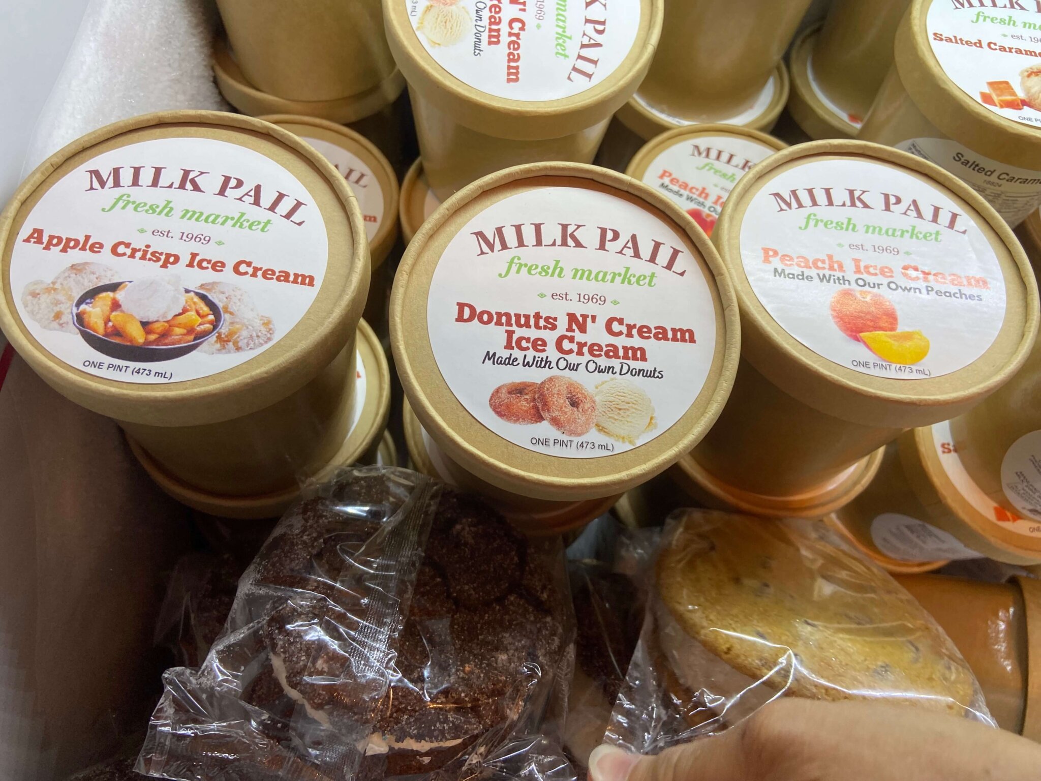 Apple cider donut flavored ice cream from Milk Pail