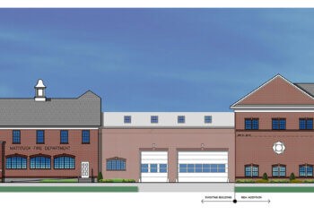 A rendering of the proposed Mattituck firehouse expansion project, which is set to go to a vote on Oct. 24. Courtesy of the Mattituck Fire District