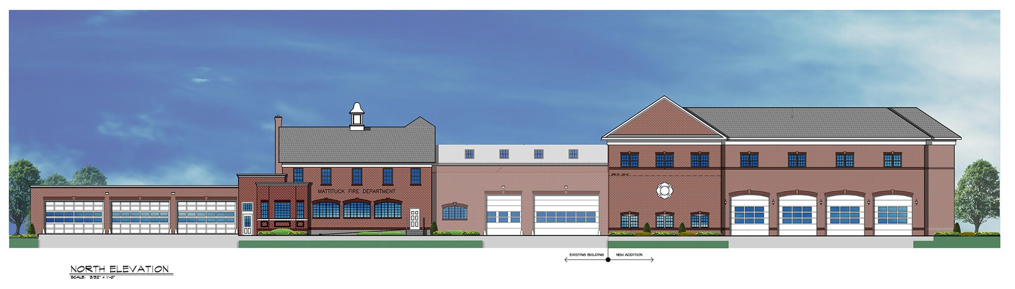 A rendering of the proposed Mattituck firehouse expansion project, which is set to go to a vote on Oct. 24. Courtesy of the Mattituck Fire District
