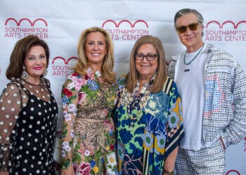 Marina Maher, Simone Levinson, Fern Mallis, Cameron Silver at Southampton Arts Center's 2023 SummerFest Gala