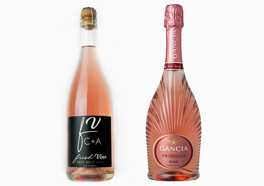 Fresh Vine Wine Brut Rosé Sparkling Wine and Gancia Prosecco Rosé DOC