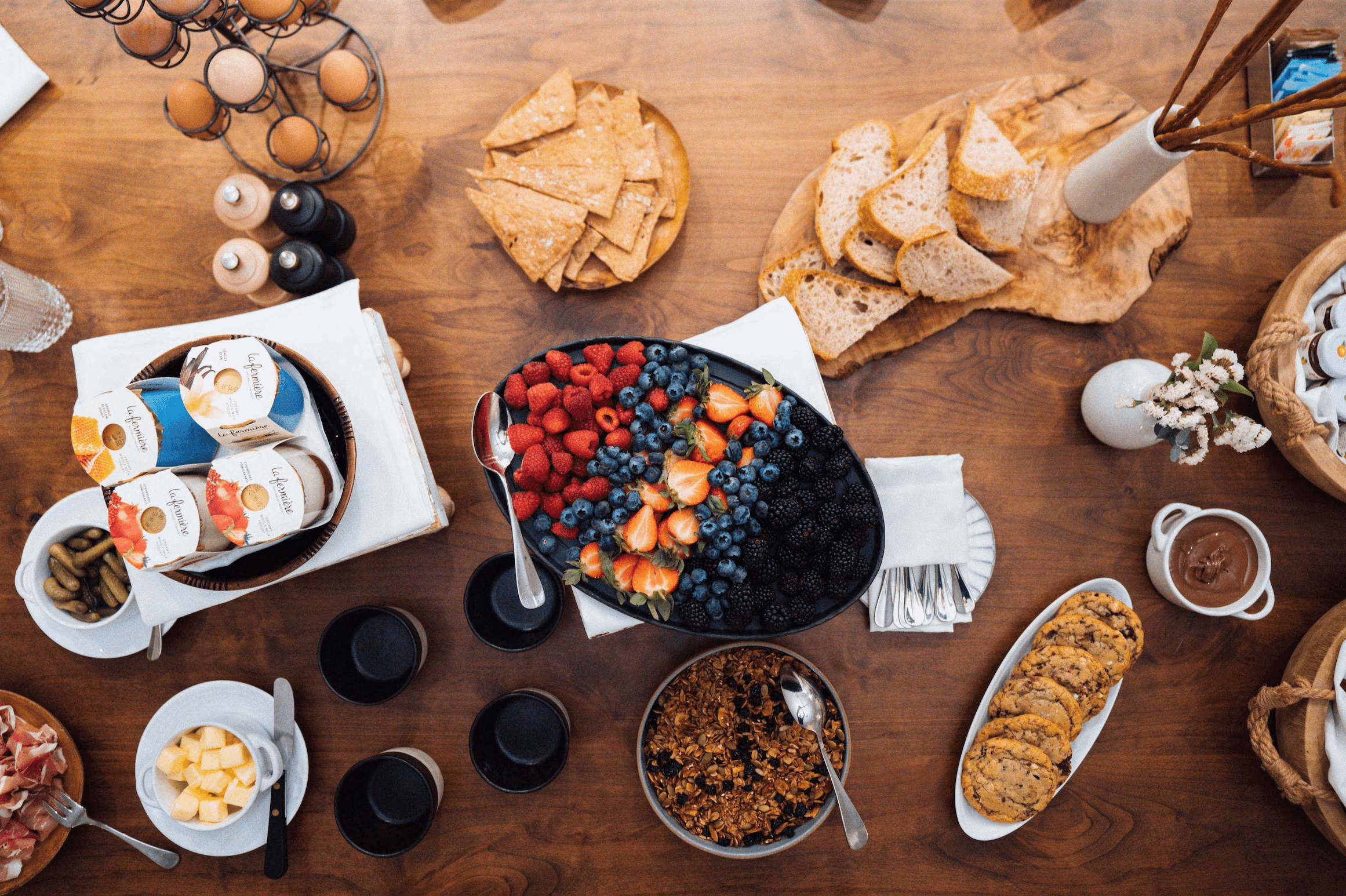 A spread from Good Ground Tavern at Canoe Place Inn