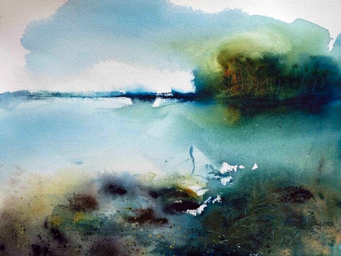 "Water View" watercolor by Janet Rojas