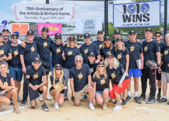 Writers Team Photo at the 75th Artists & Writers Softball Game