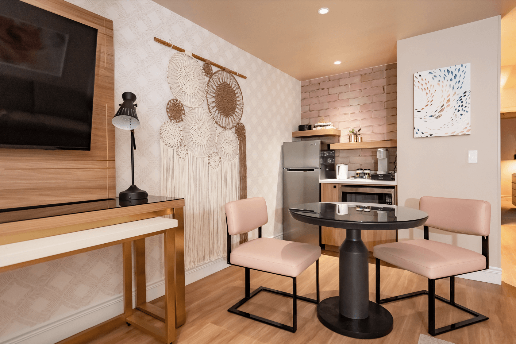 The kitchen area of a Bentley Hotel Southampton suite