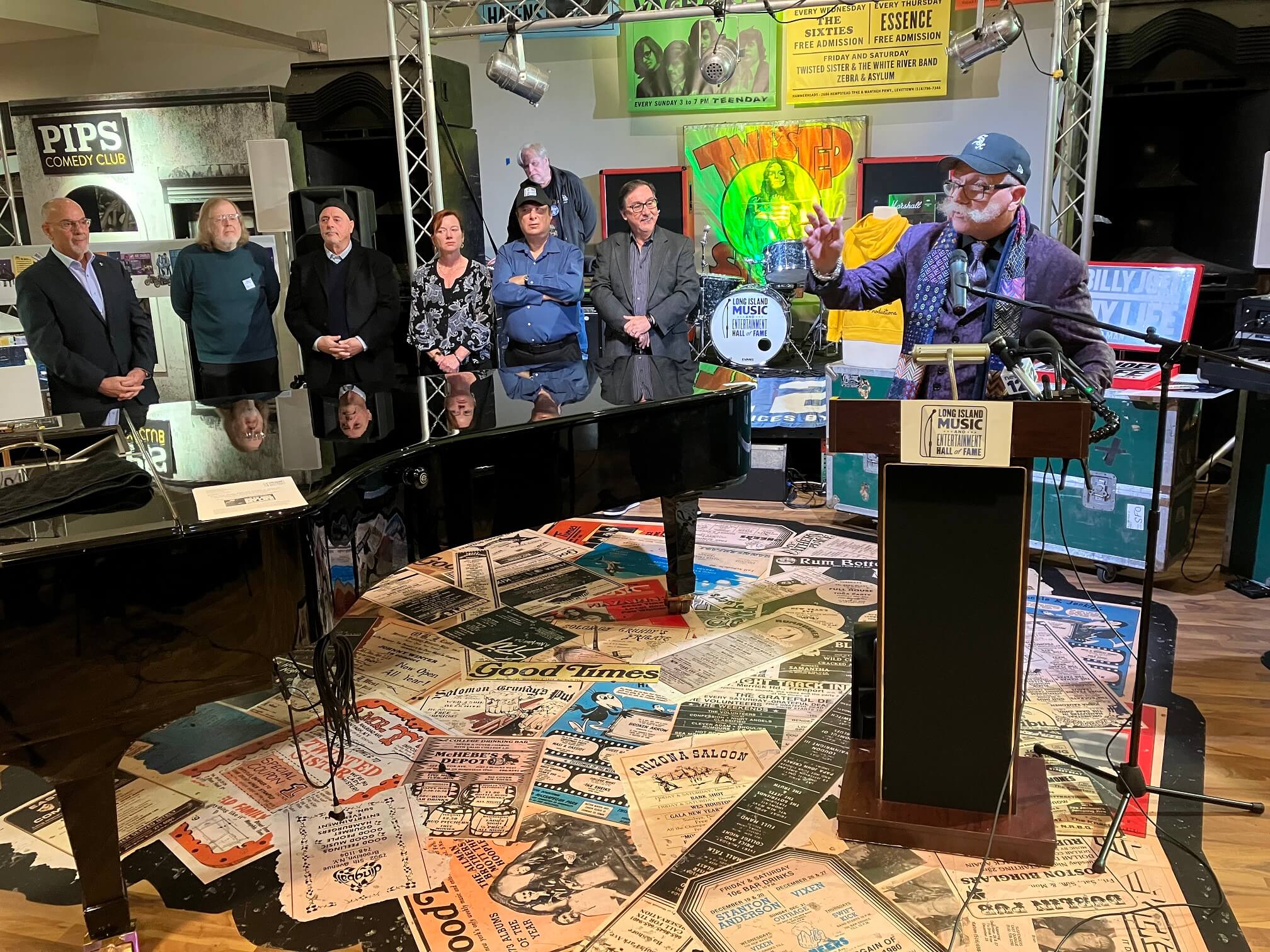 LIMEHOF Creative Director Kevin O’Callaghan speaking at the Billy Joel - My Life announcement, Long Island Music and Entertainment Hall of Fame