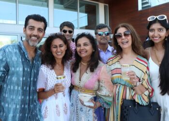Akhil and Pearl Mago, Sharad Kohli, Madhu Powar Garg (sponsor), Neeraj Vasudev, Prairna Kewlani, Surya Garg at Bollywood in the Hamptons