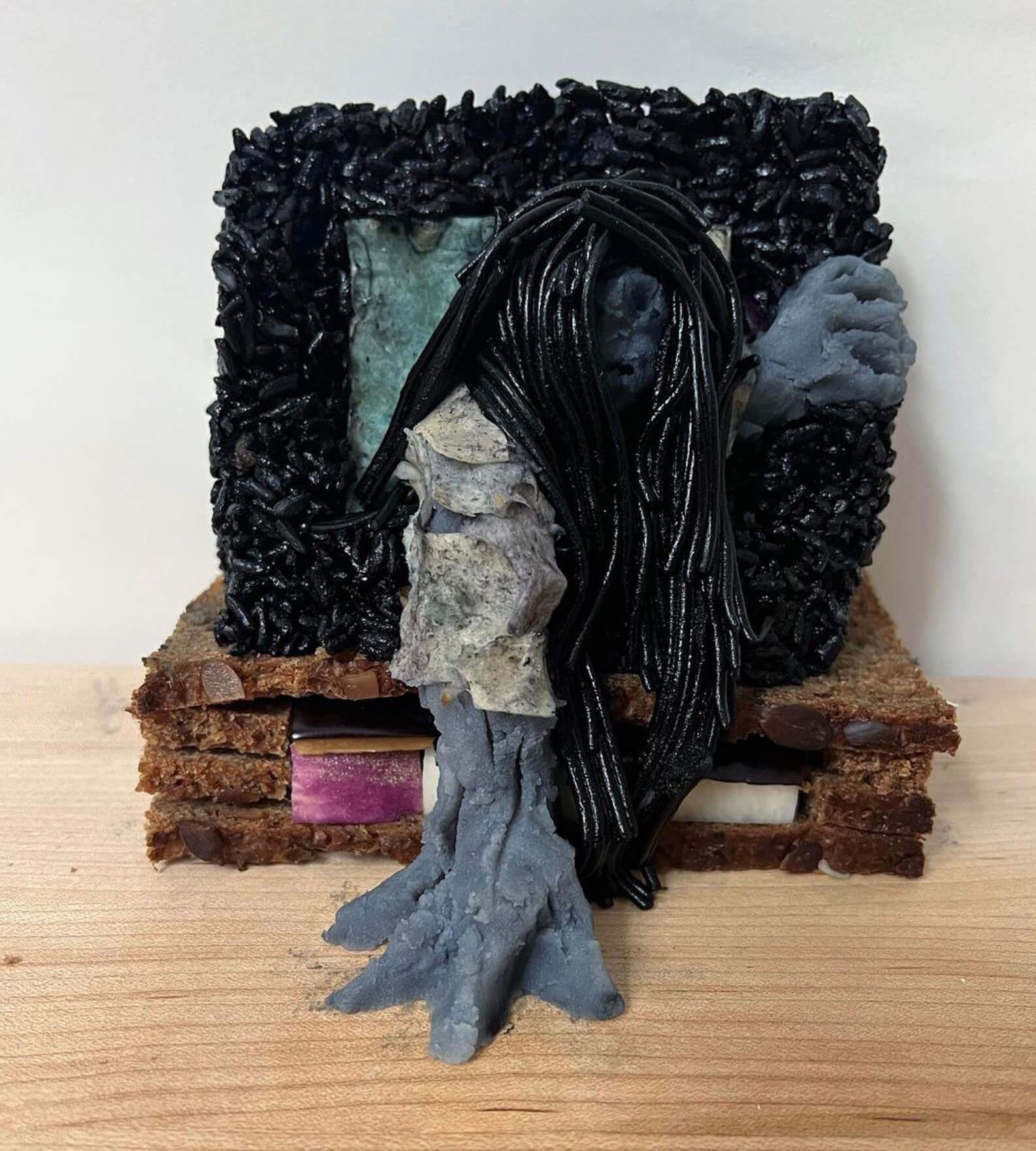 Samara from "The Ring" food art by Harley Langberg