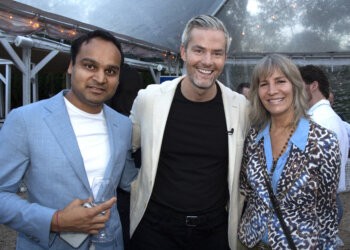 Vikrant Patel, Ryan Serhant, Doreen Atkins at SERHANT's 3rd Anniversary Party