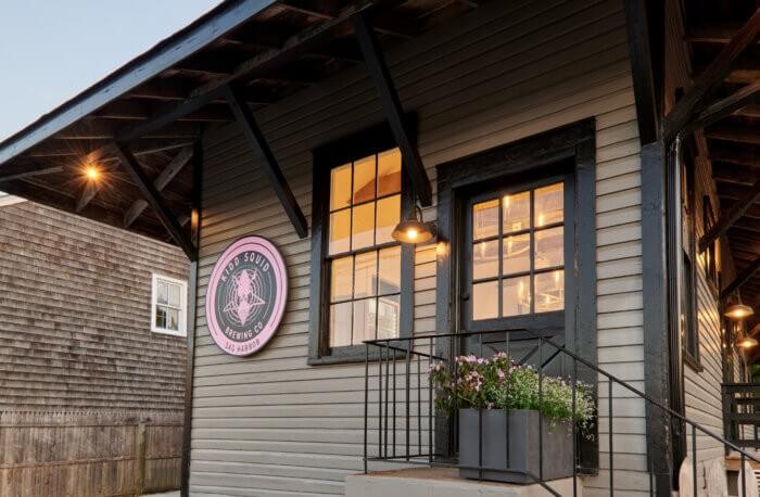 Kidd Squid Brewing Co.'s tasting room is located in a renovated 19th century railroad station.