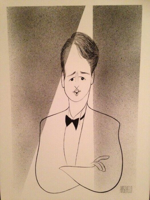 Doug Evans caricature by Al Hirschfeld