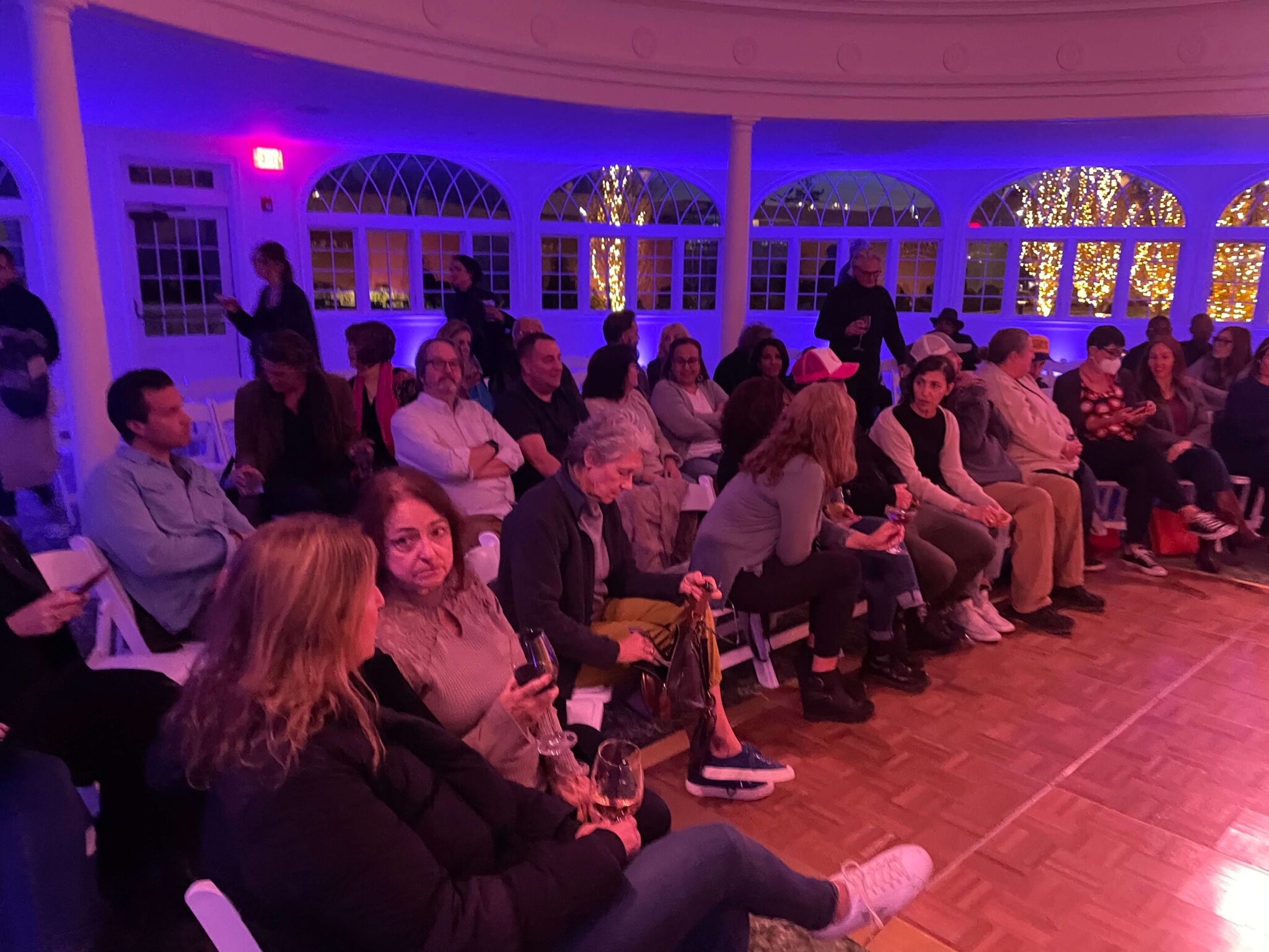 The crowd, including several DJs, who came to see Chuck D and Chris Cuomo at Canoe Place