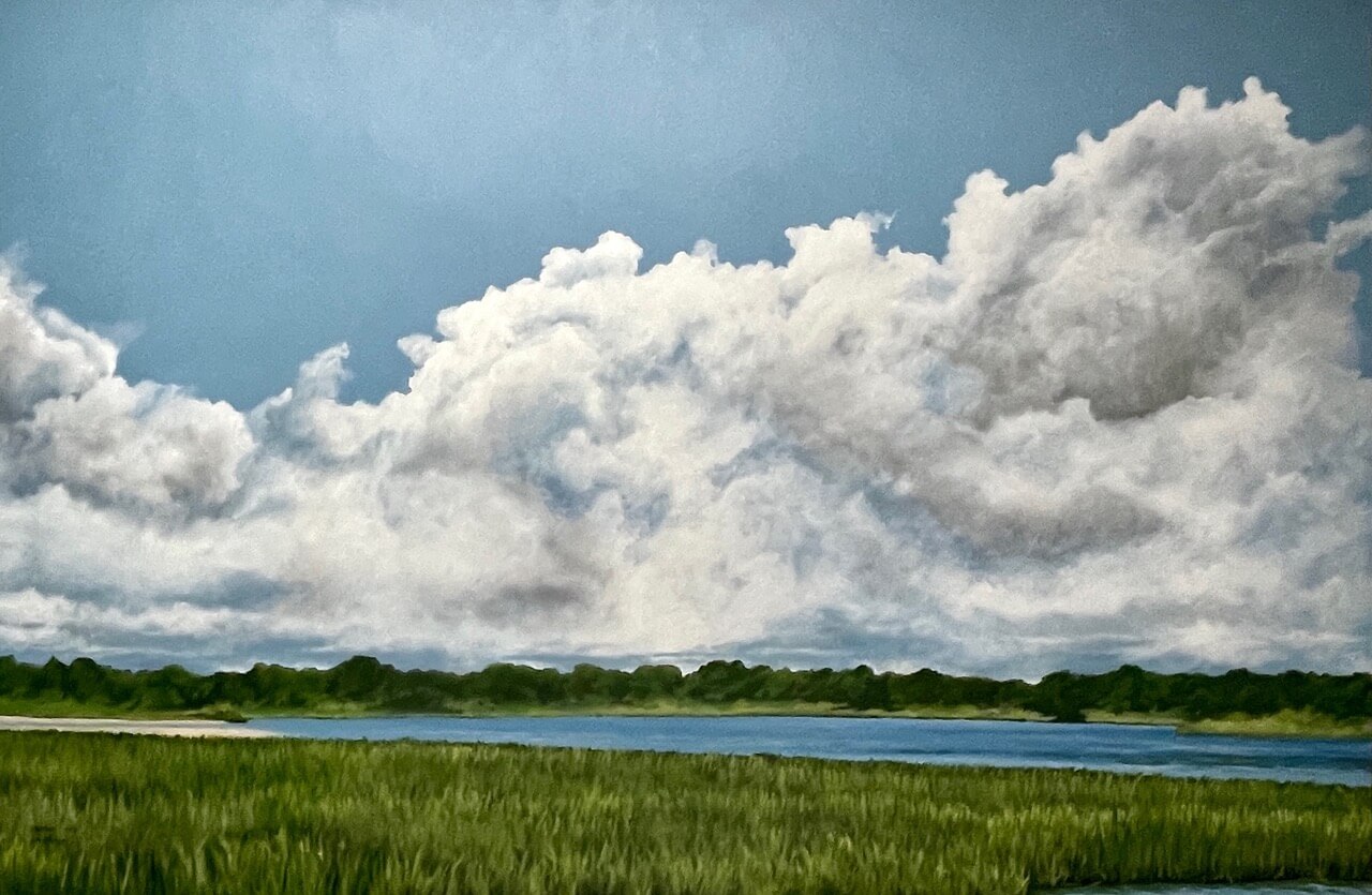 Scott and Linda Hartman's collaborative "Oysterponds" acrylic painting