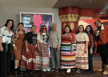 Native American women at the AMC Lincoln Square showing of 