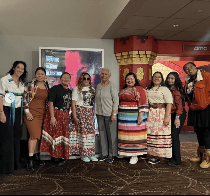 Native American women at the AMC Lincoln Square showing of "Killers of the Flower Moon"