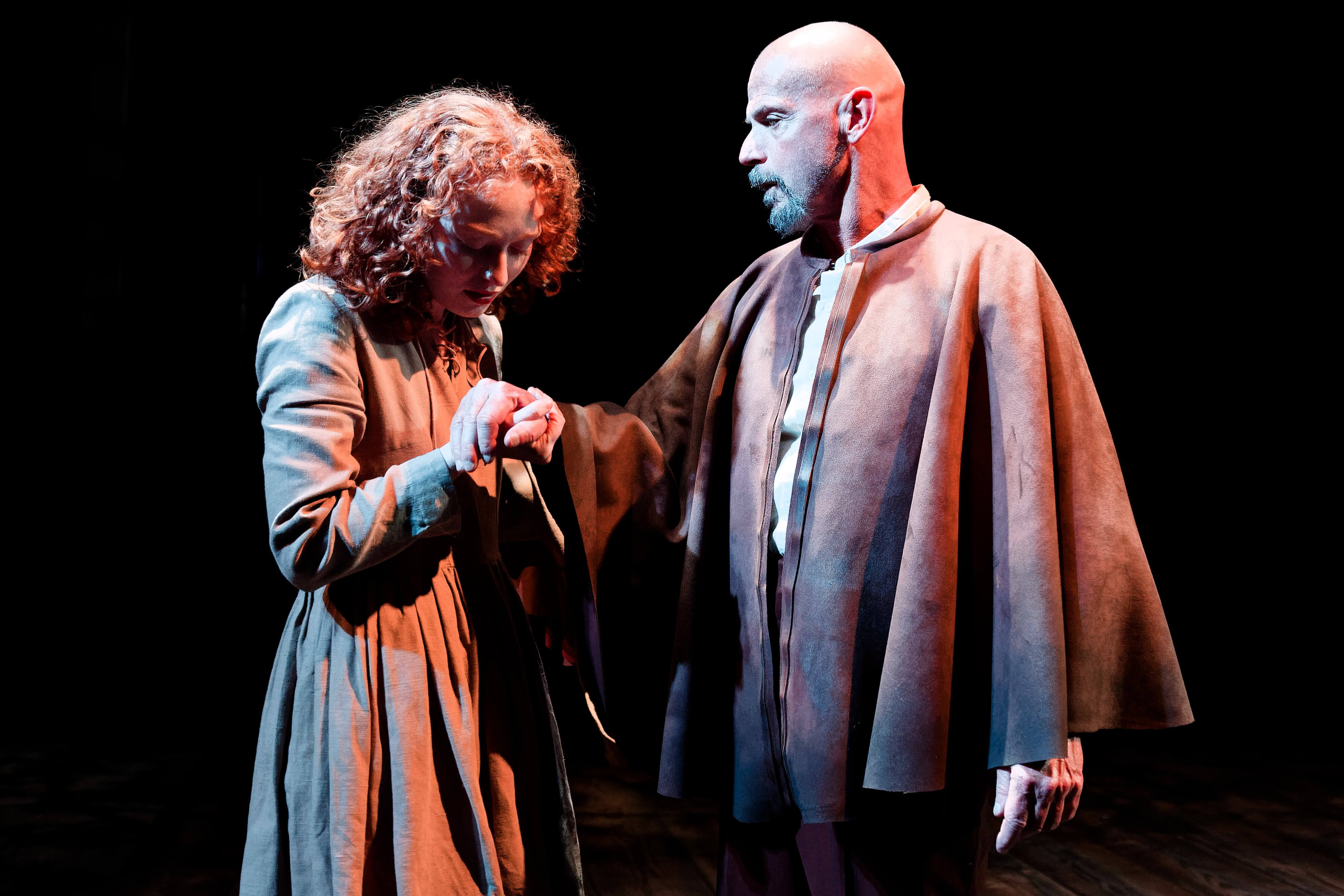 Kate Fitzgerald and Joe Pallister as Abigail Williams and John Proctor in "The Crucible" at Bay Street Theater.