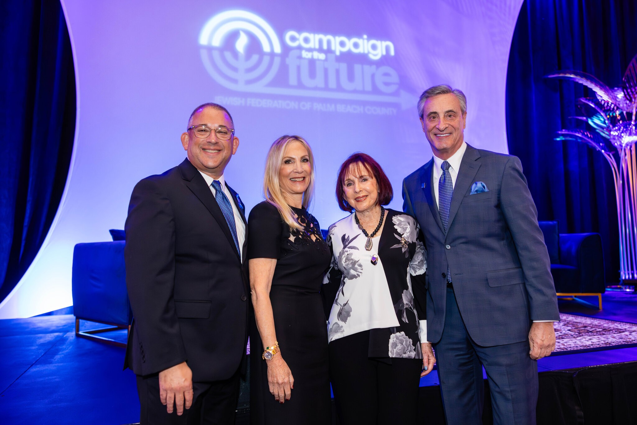 Michael Hoffman, Susan Shulman Pertnoy, William A. Meyer and Linda Teitelbaum at the Jewish Federation of Palm Beach County Celebrating Philanthropy 2023 event