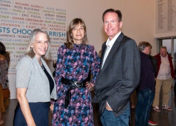 Alexandra Robertson, Corinne Erni, Southampton Mayor, William Manger at the Previews Exhibit