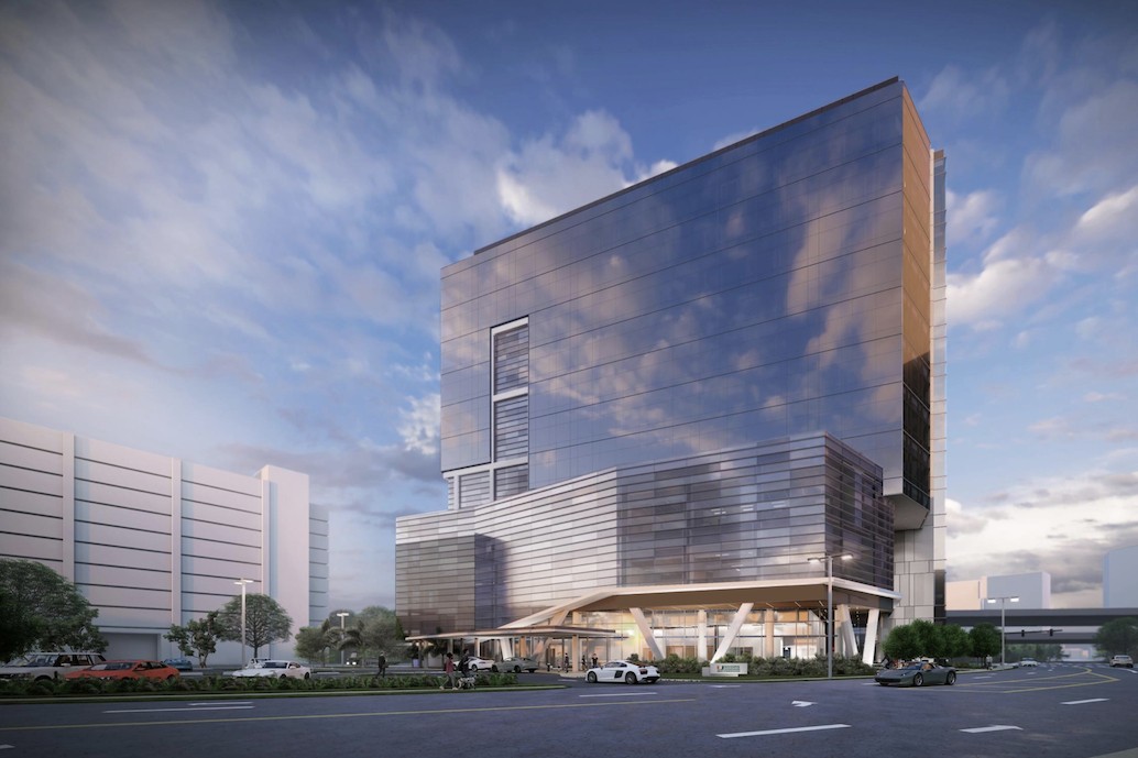 A mockup of the Sylvester Comprehensive Cancer Center's Transformational Cancer Research Building, slated to open in 2025