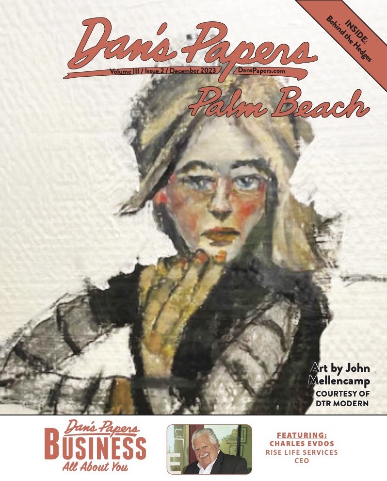 December 15, 2023 Dan's Papers Palm Beach cover art by John Mellencamp, Courtesy DTR Modern Gallery