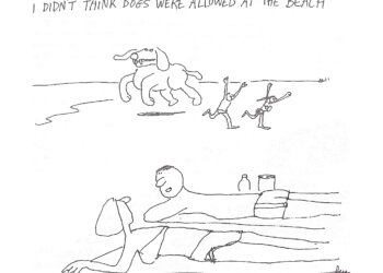 fishing Cartoon by Dan Rattiner beach surfcasting