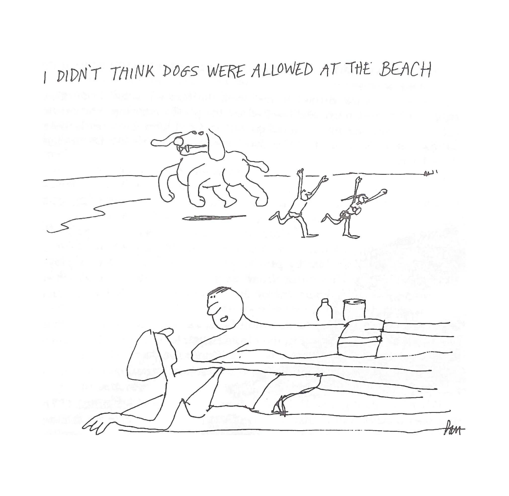 fishing Cartoon by Dan Rattiner beach surfcasting