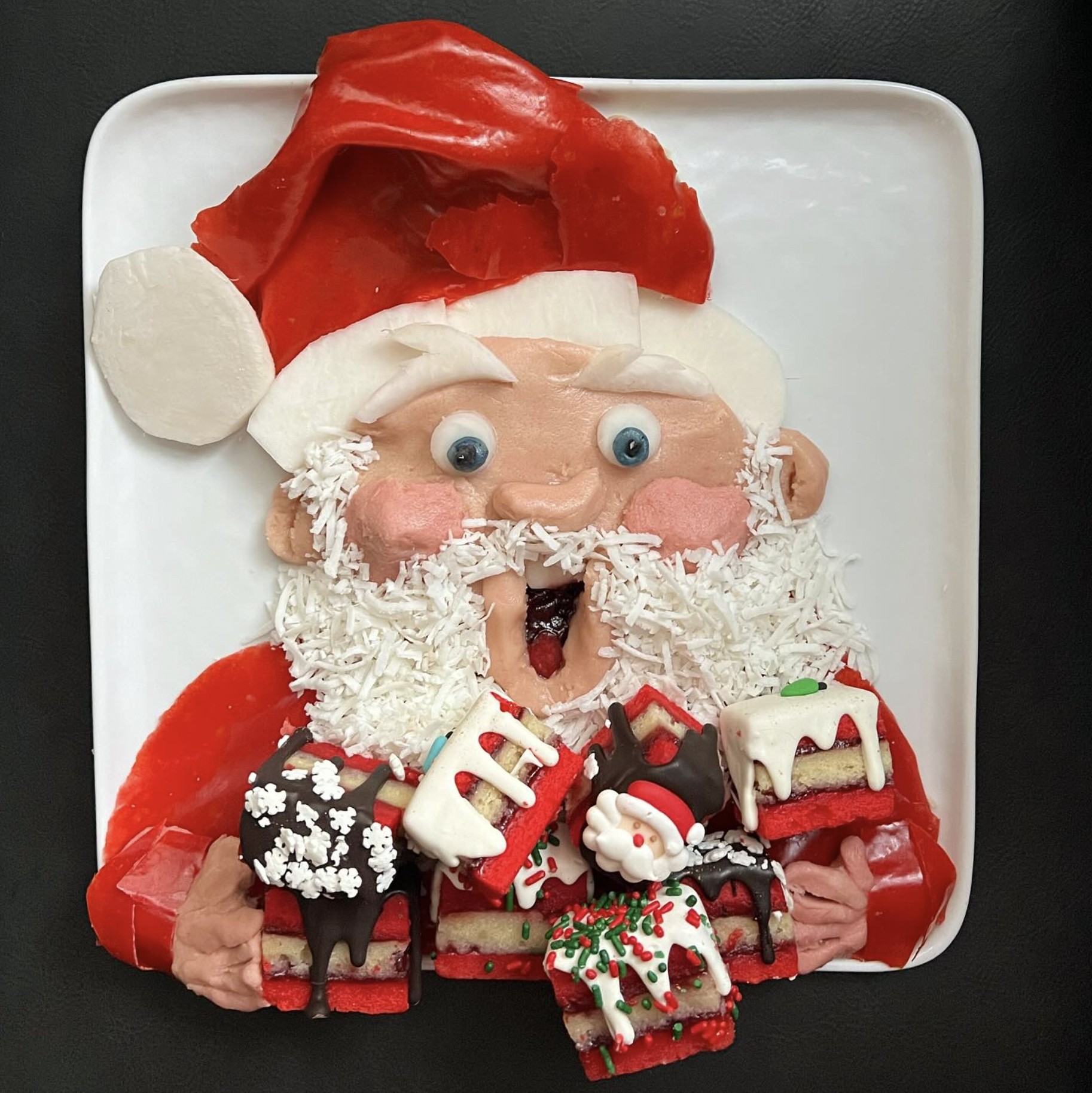Santa made entirely of food by Harley Langberg
