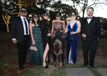 Jonathan Macias, Martha Lopez, Annie Kim, Amanda Belisariol, Vivian Zambrano, Alex Macias at Halloween Masquerade Ball
