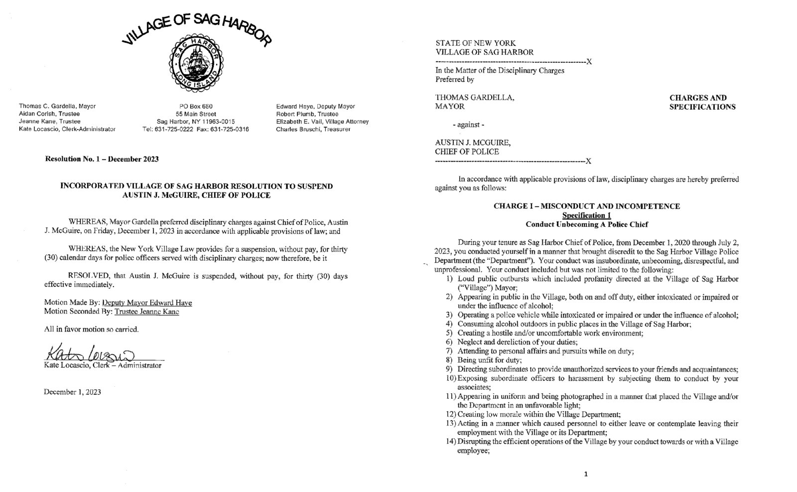 Sag Harbor Police Chief Suspended for Alleged Misconduct