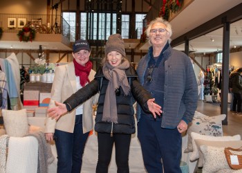 Sheri Pasquarella (Exec. Dir. The Church), April Gornik and Eric Fischl at The Church's Makers Market
