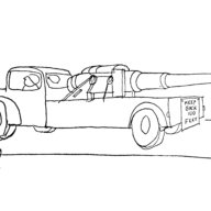 Gun guns truck in the Hamptons cartoon by Dan Rattiner