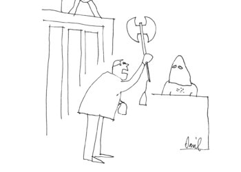 Sued courtroom Cartoon by Dan Rattiner