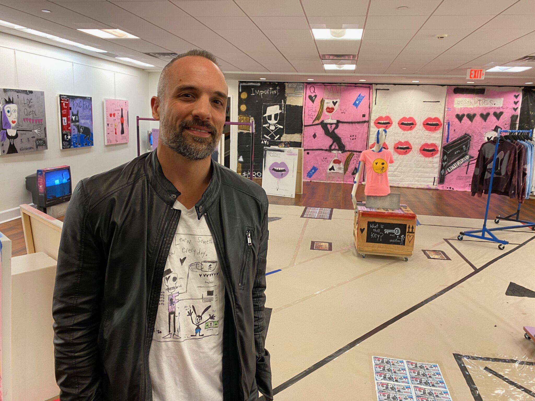 Adam Baranello shows off his "This Is My Art" exhibition at Southampton Cultural Center