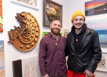 Johnny Papa, Chris Lucore at the Lucore Art Holiday Show