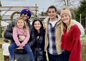 The Hollers Family with Will Gold and Sarah Keogh at the Winter Wonderland Experience