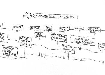 Hamptons signs cartoon by Dan Rattiner