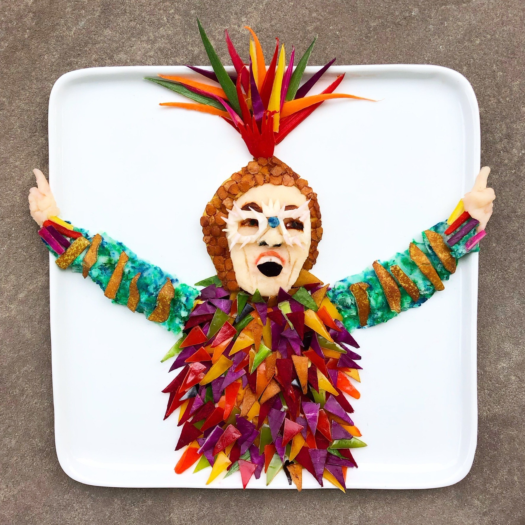 Elton John recreated in food by Harley Langberg
