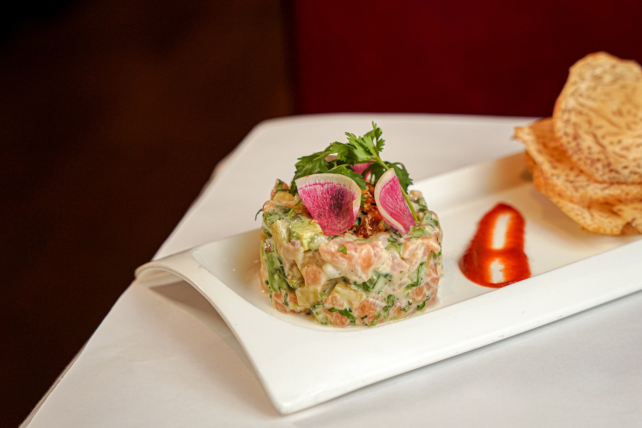 The Tartare de Saumon at Pistache in Palm Beach