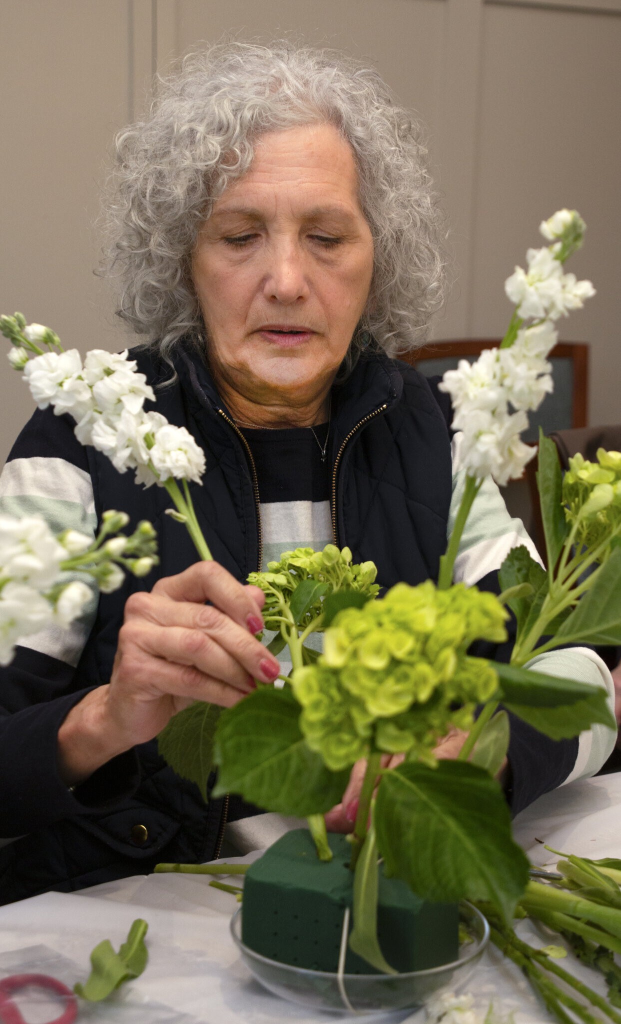 Mary Jo Fox at Floral Arrangement Workshop