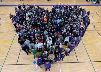 Hampton Bays Middle School students recently took part in P.S. I Love You Day